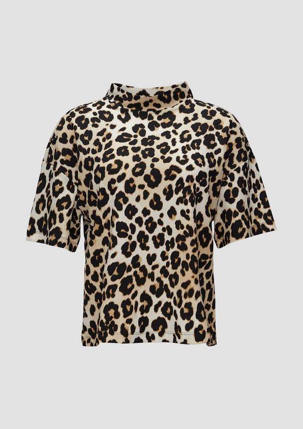 s.Oliver Crêpe-Shirt mit Stehkragen