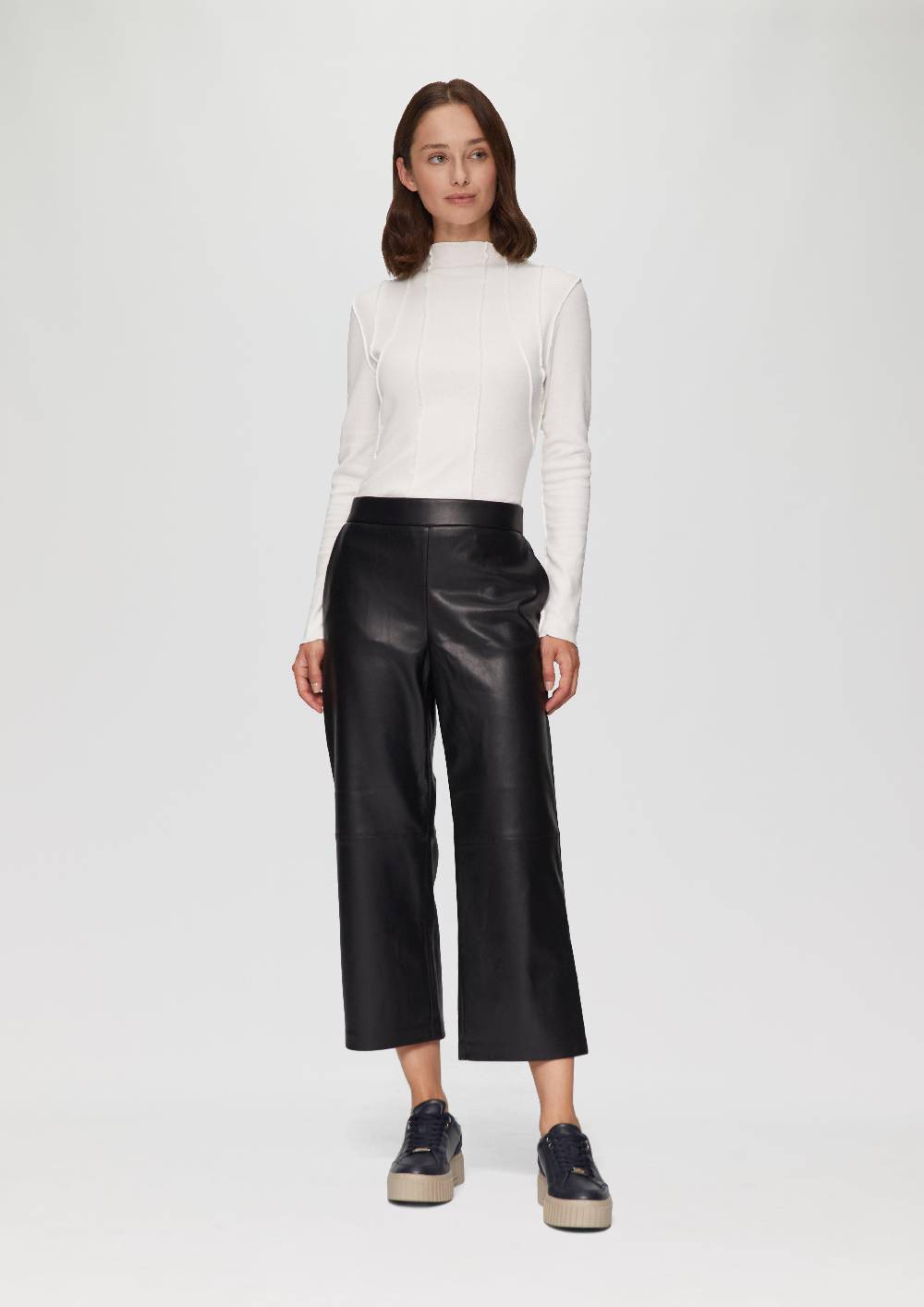 S.Oliver Culotte Aus Lederimitat Mit Nahtdetails