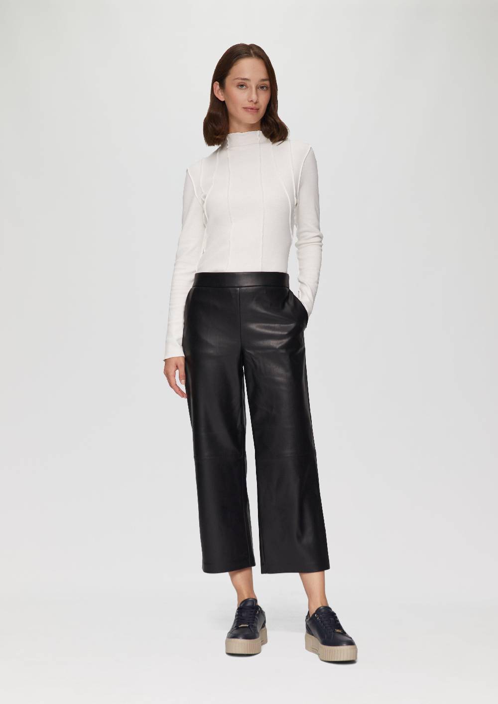 S.Oliver Culotte Aus Lederimitat Mit Nahtdetails