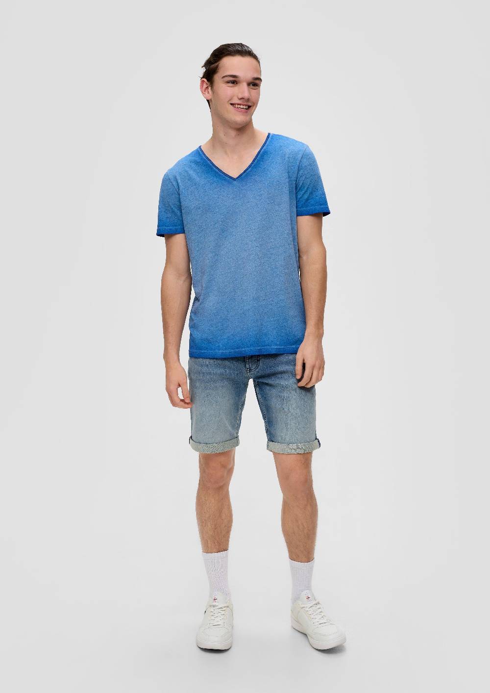 S.Oliver Denim-Shorts Mit Fixiertem Umschlag