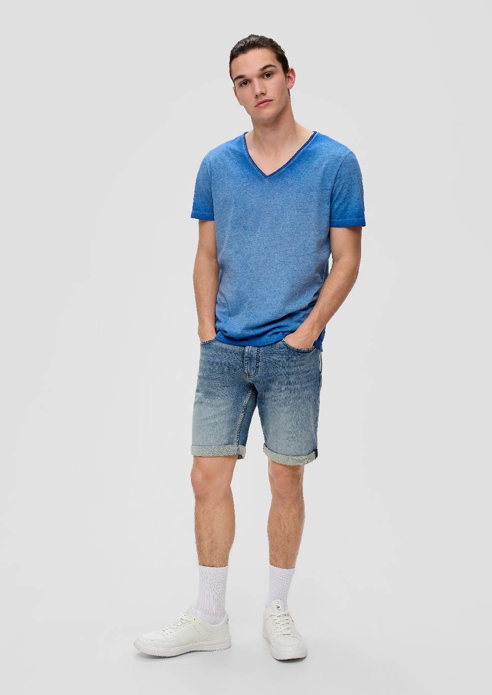 S.Oliver Denim-Shorts Mit Fixiertem Umschlag