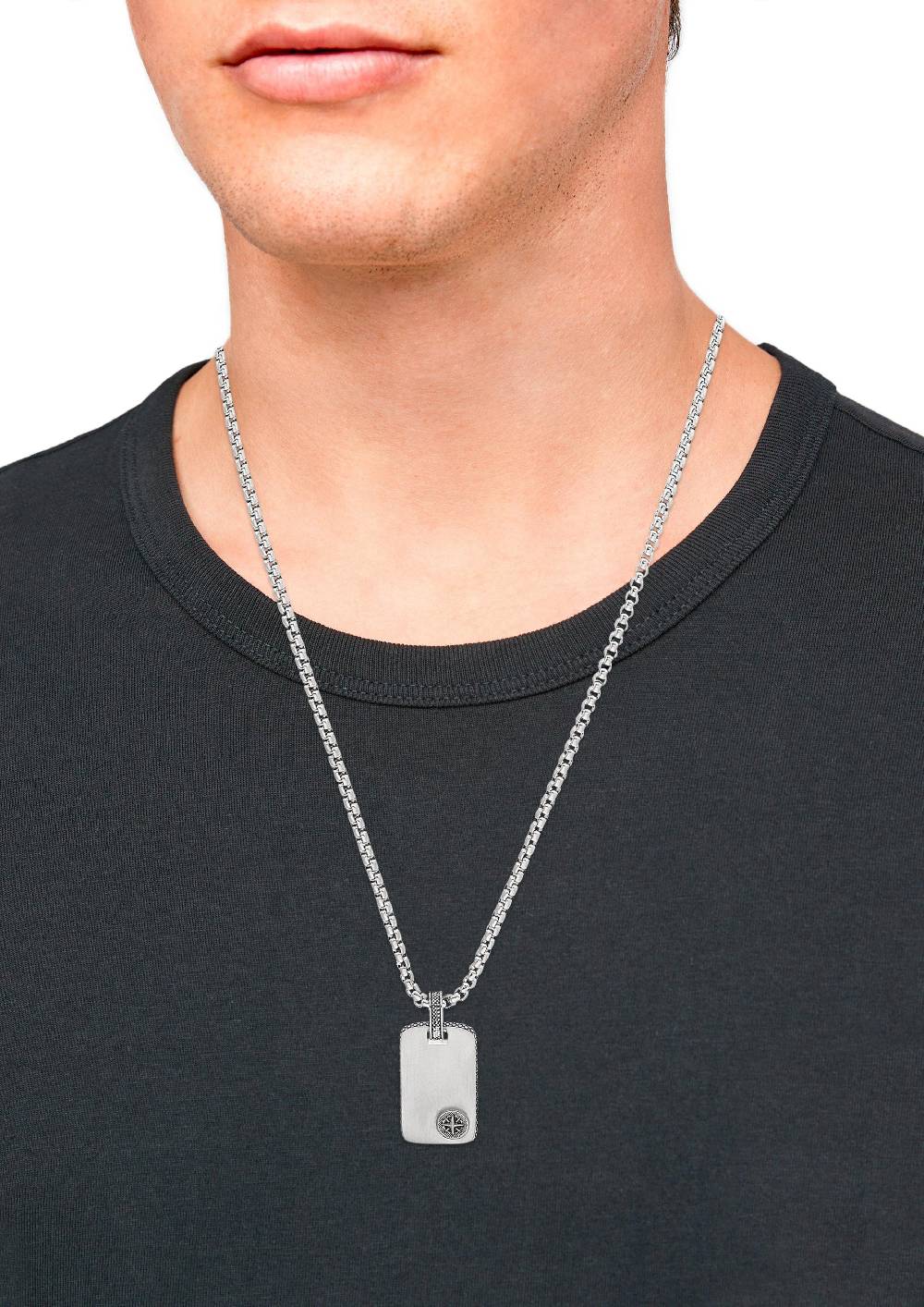 S.Oliver Dog-Tag-Kette Mit Kompass-Detail