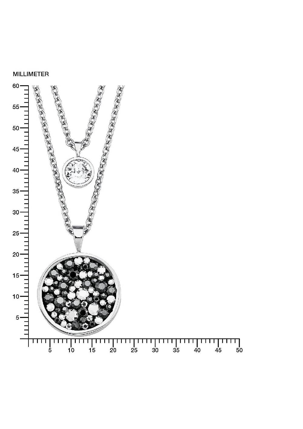 S.Oliver Doppelkette Mit Kristallglas