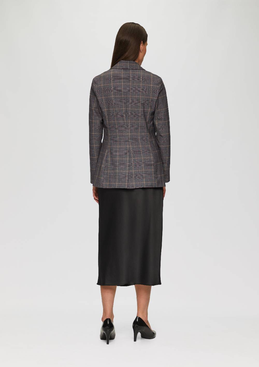 S.Oliver Doppelreihiger Karo-Blazer Im Slim Fit