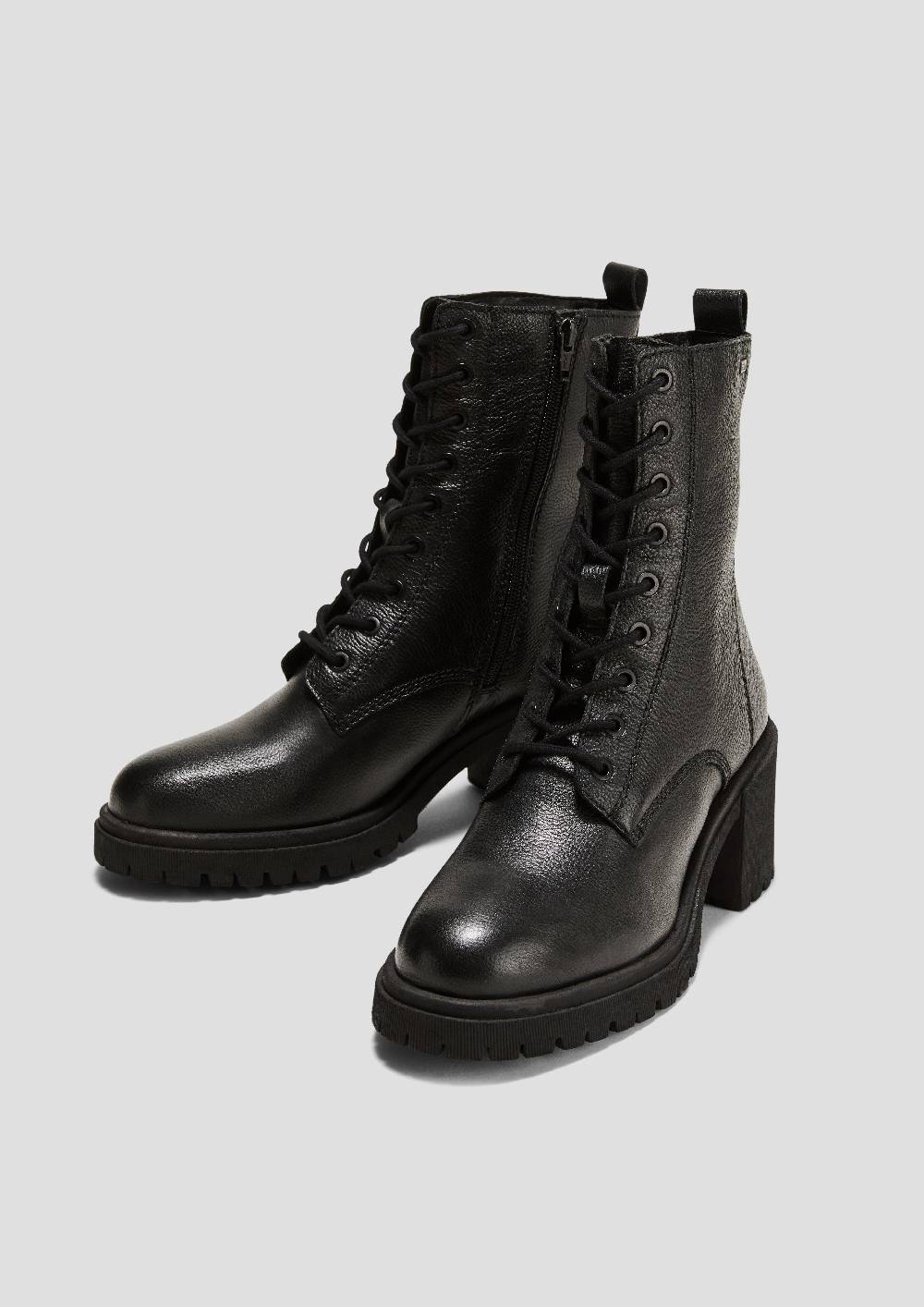 S.Oliver Echtlederstiefel Mit Blockabsatz