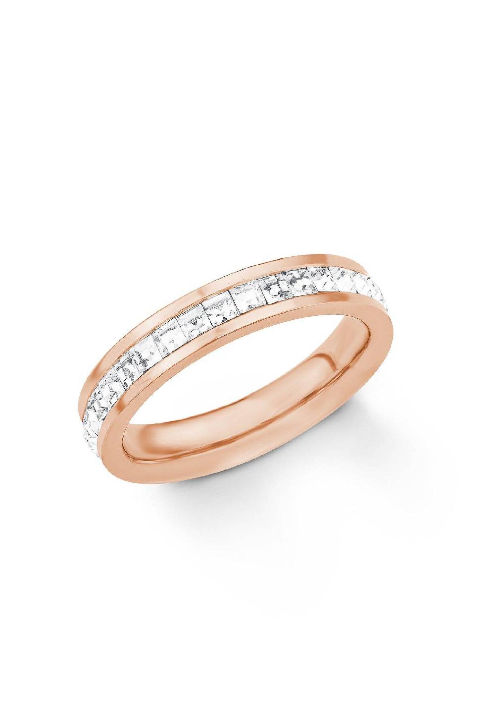 S.Oliver Edelstahl-Ring Mit Kristallglas