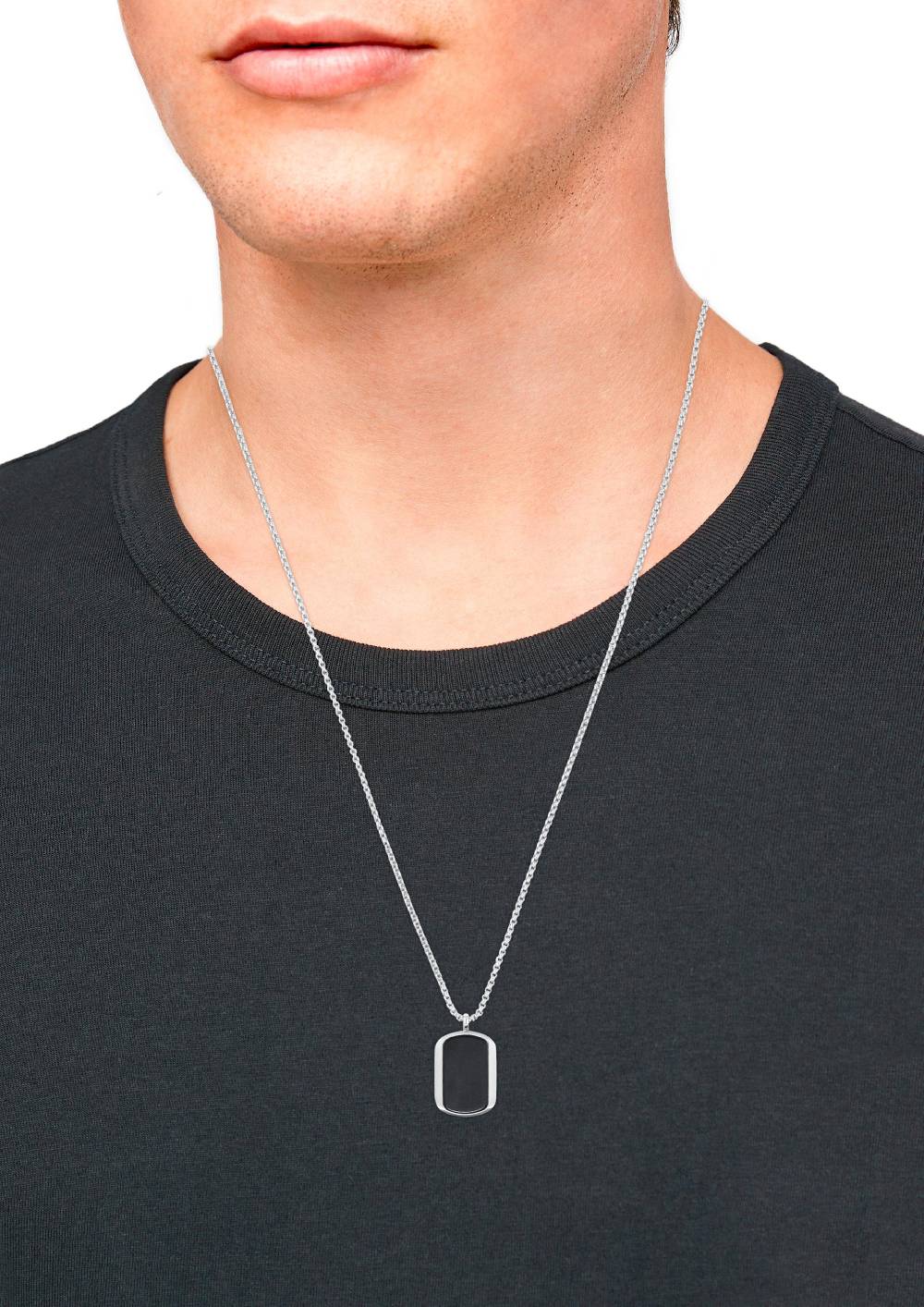 S.Oliver Edelstahlkette Mit Dog-Tag-Anhänger