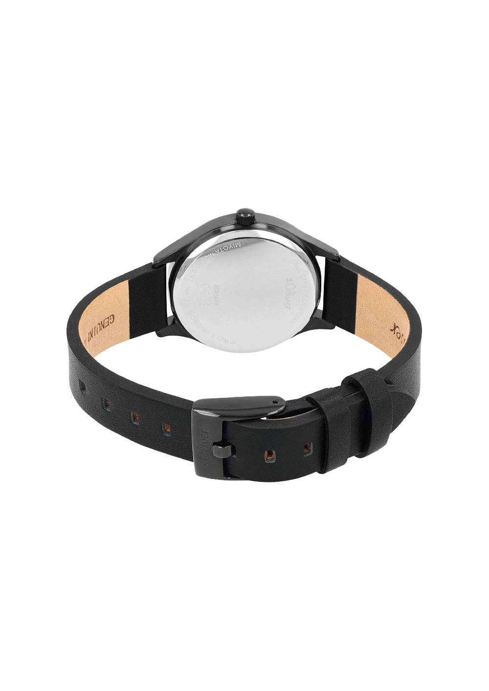 S.Oliver Edelstahluhr Mit Lederarmband