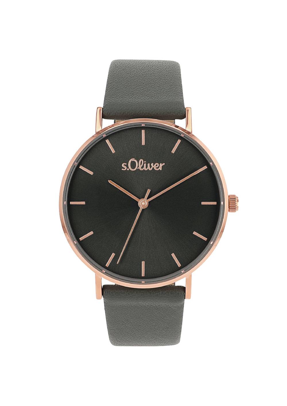 S.Oliver Edelstahluhr Mit Lederarmband