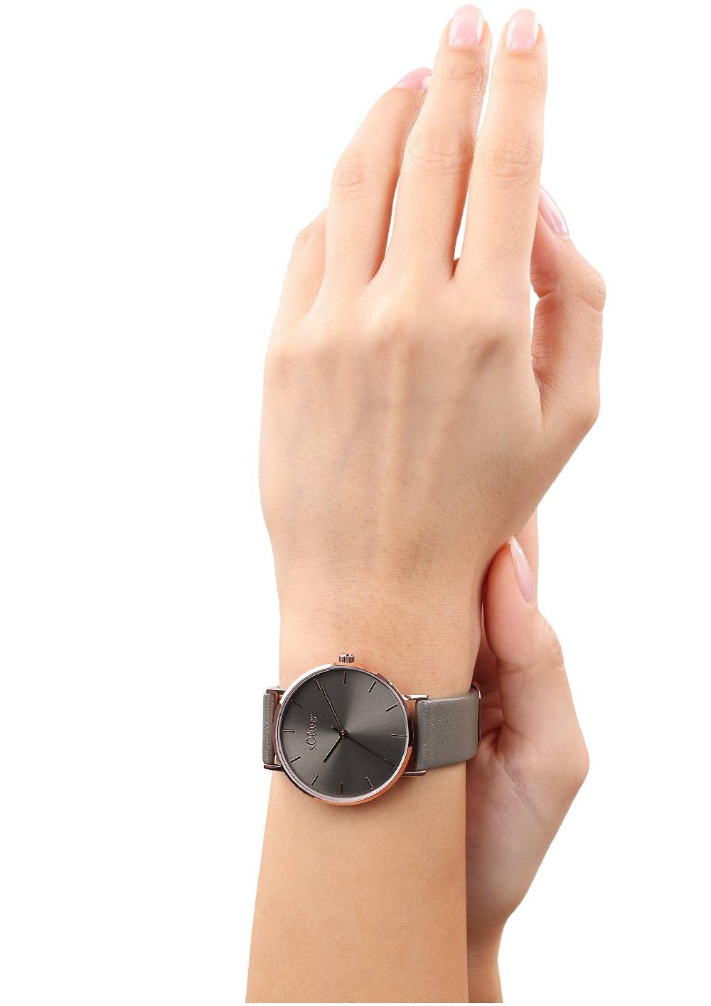 S.Oliver Edelstahluhr Mit Lederarmband