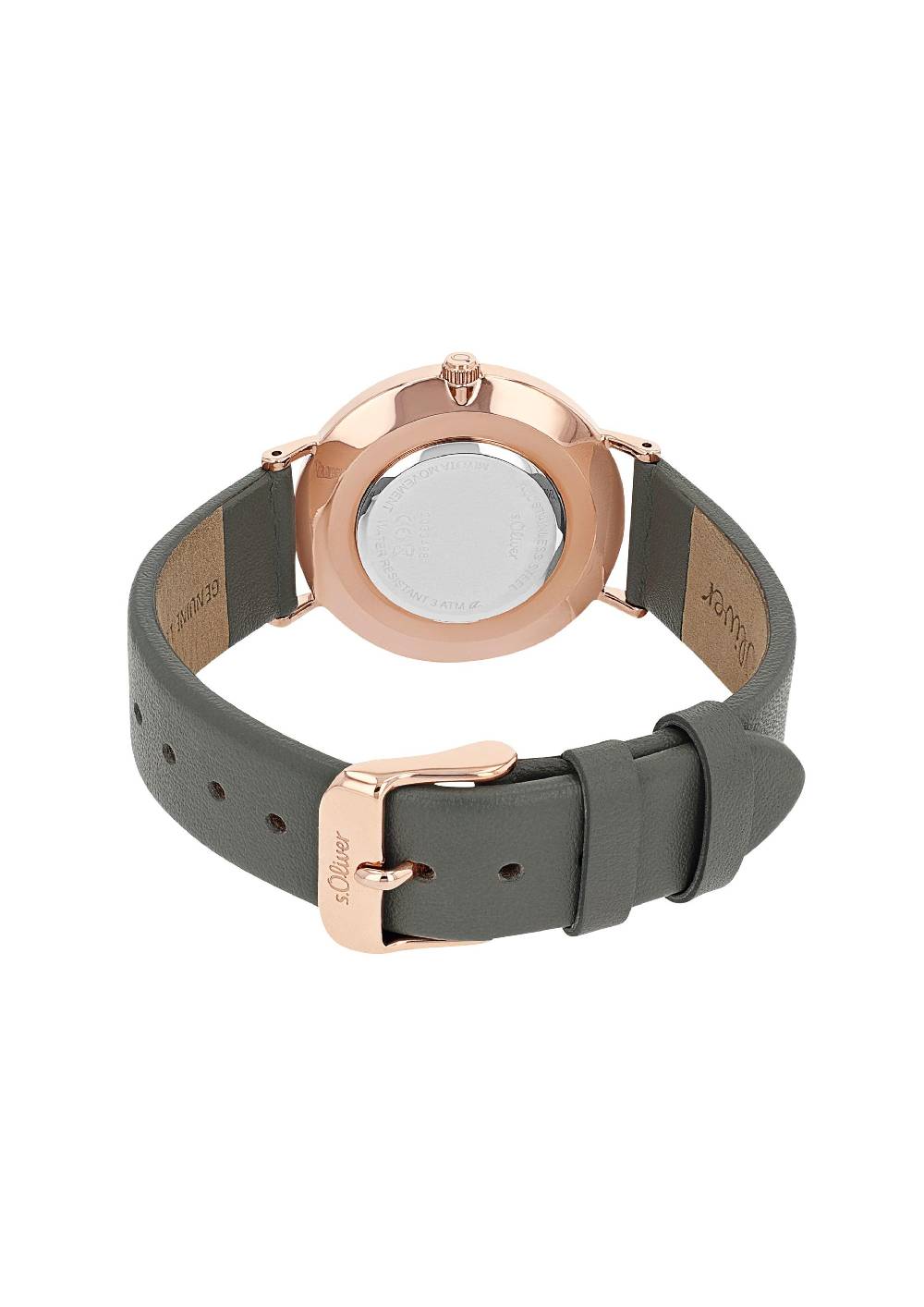 S.Oliver Edelstahluhr Mit Lederarmband