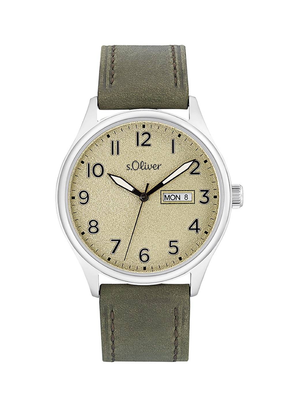 S.Oliver Edelstahluhr Mit Lederarmband