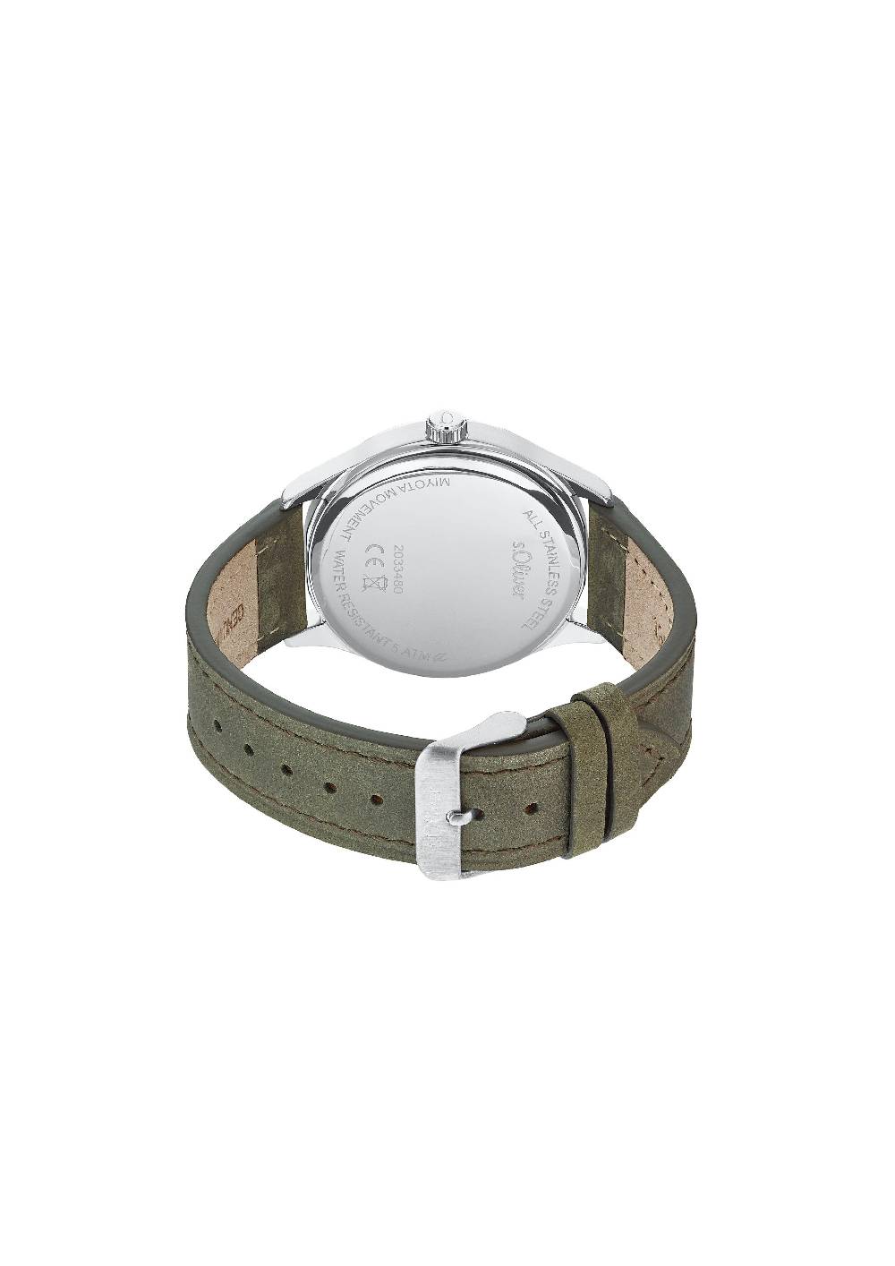S.Oliver Edelstahluhr Mit Lederarmband