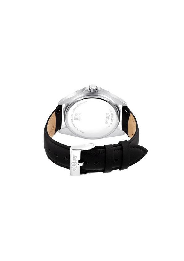 s.Oliver Edelstahluhr mit Lederarmband