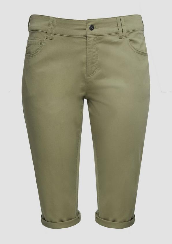 s.Oliver Elastische Capri-Hose aus Baumwoll-Satin