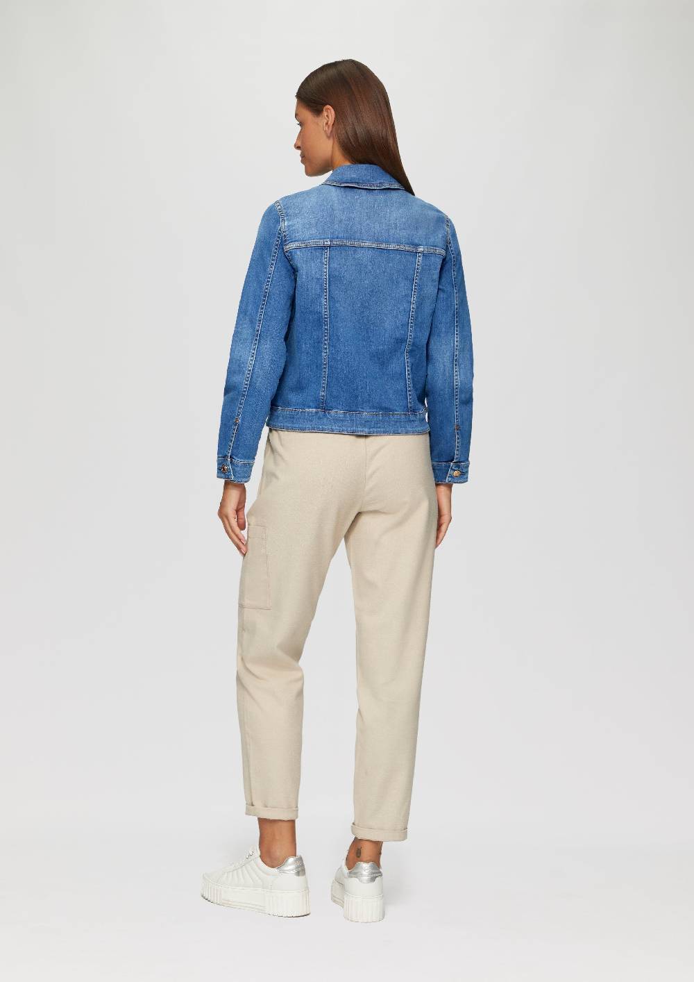 S.Oliver Elastische Jeansjacke Mit Ziernähten