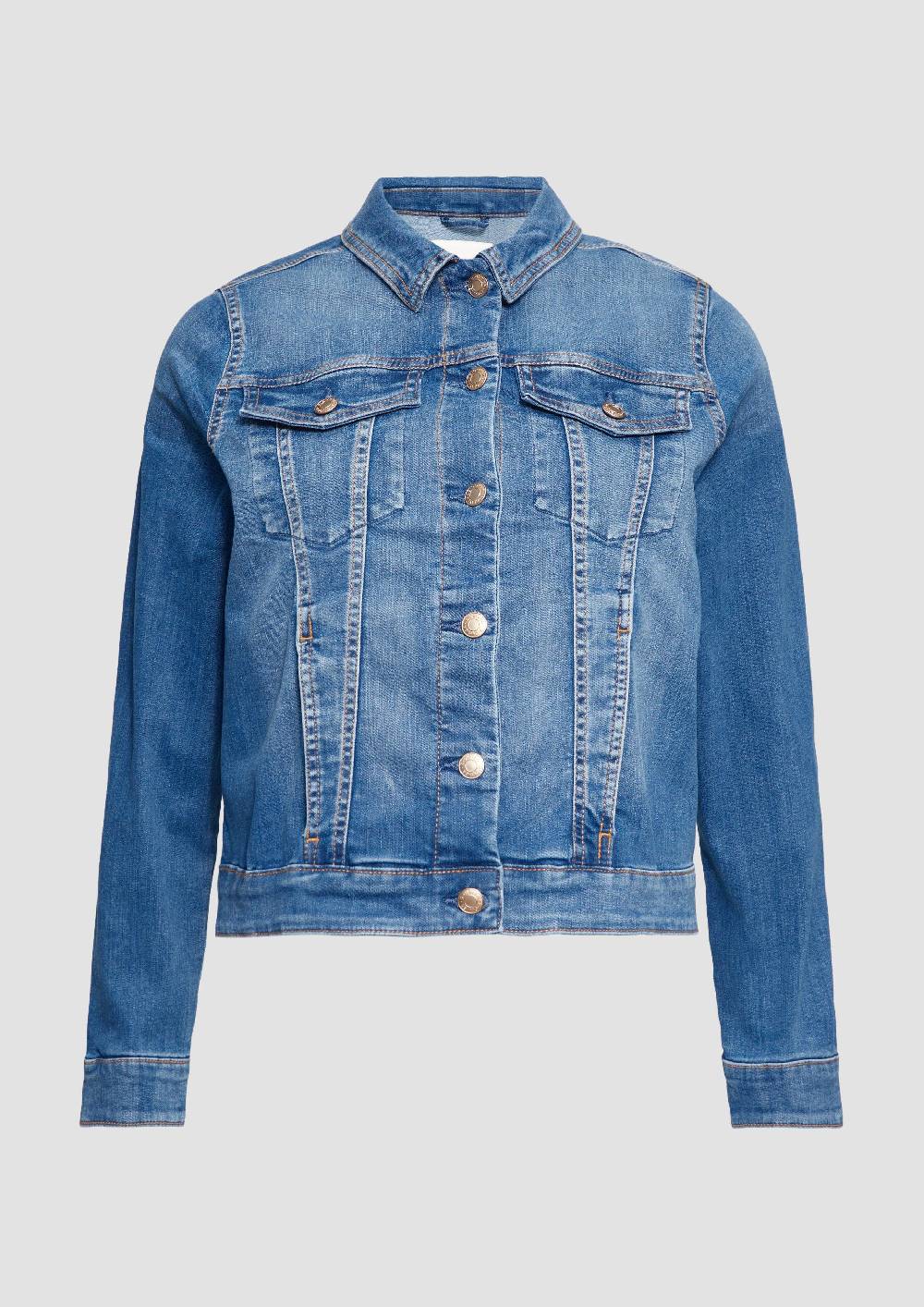 S.Oliver Elastische Jeansjacke Mit Ziernähten