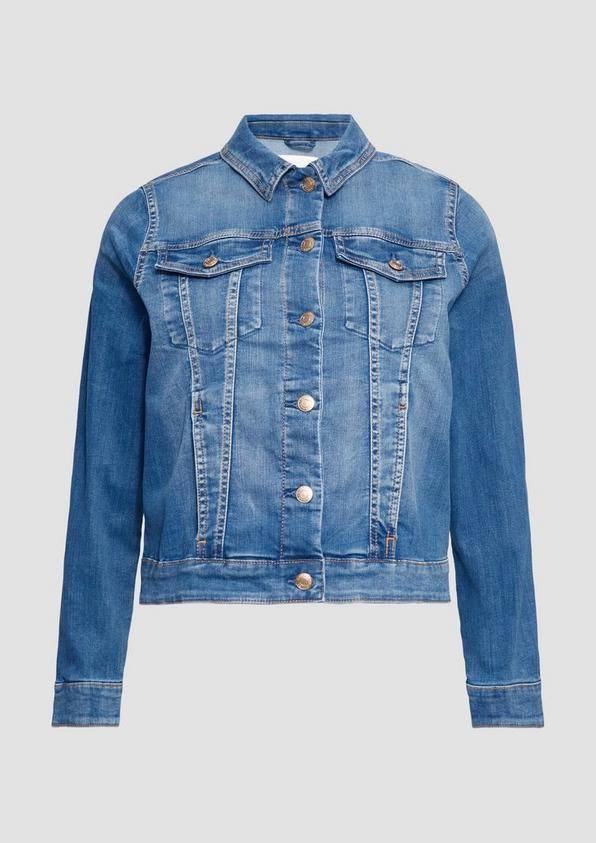 s.Oliver Elastische Jeansjacke mit Ziernähten