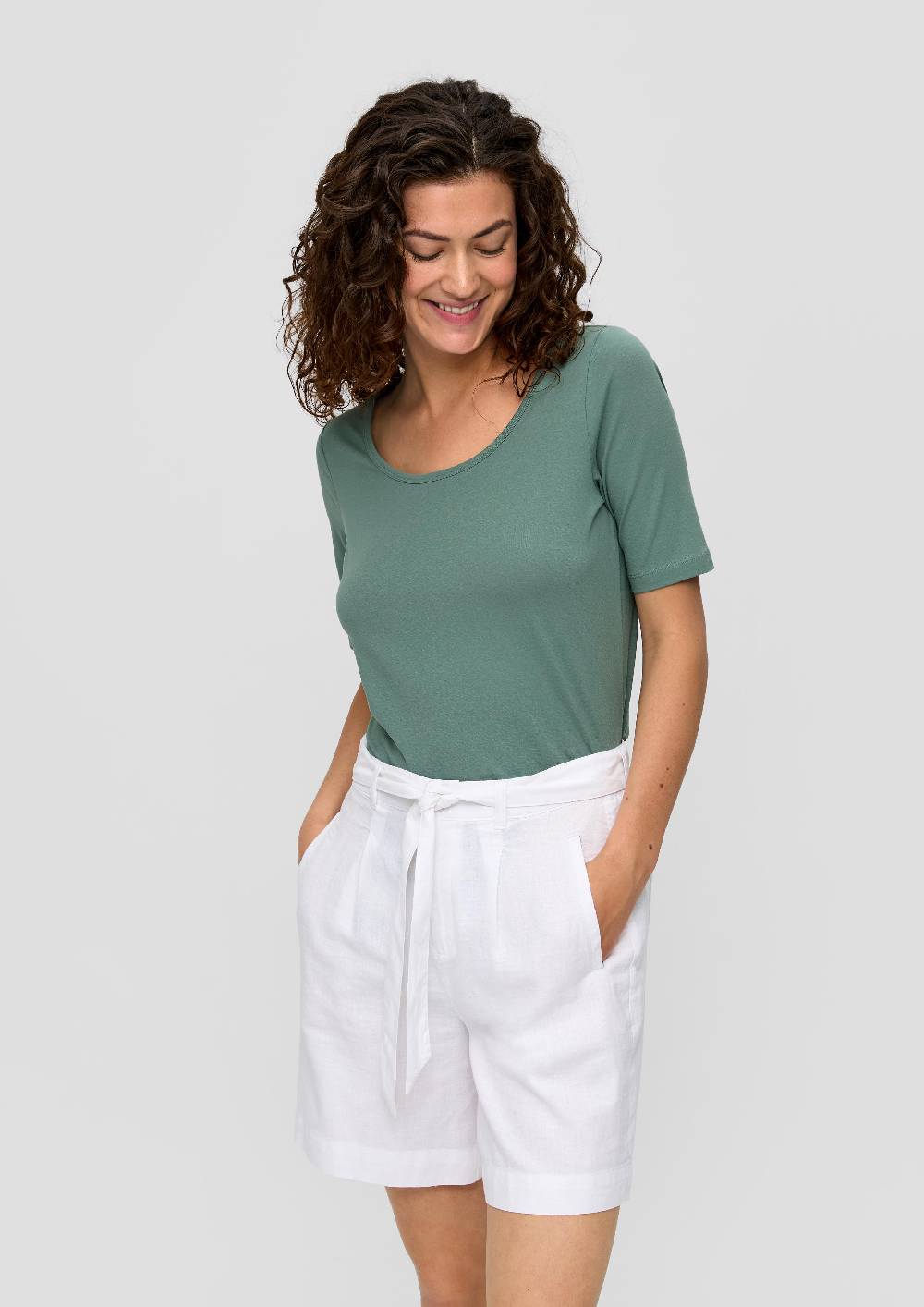 S.Oliver Elastisches Jersey-Shirt Mit U-Ausschnitt