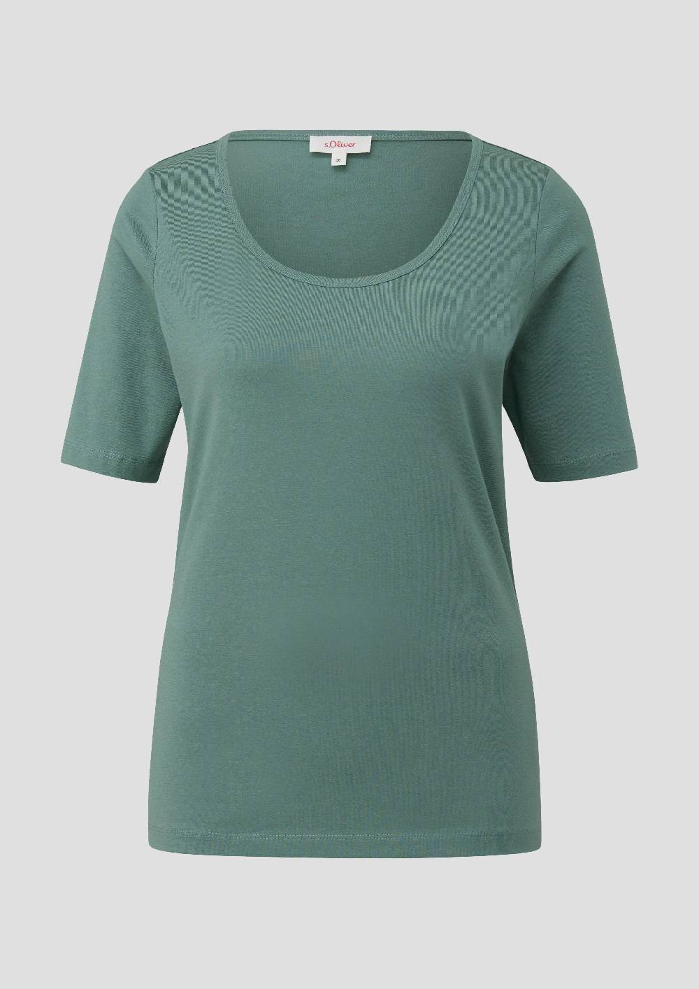 S.Oliver Elastisches Jersey-Shirt Mit U-Ausschnitt