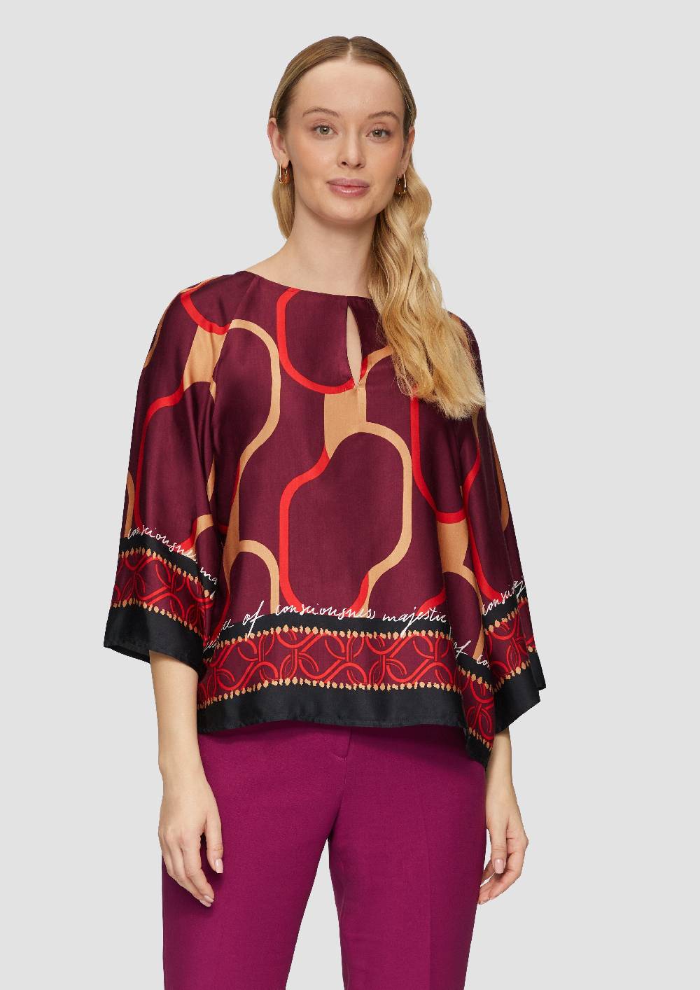 S.Oliver Elegante Bluse Mit Feiner Musterung