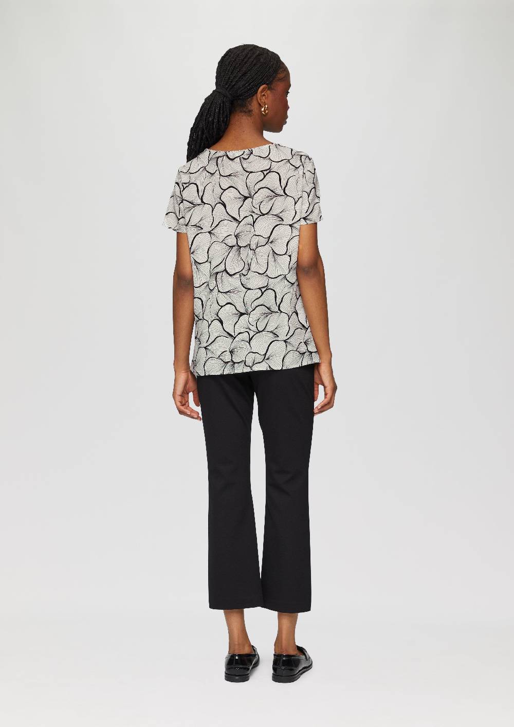 S.Oliver Fein Gemusterte Bluse Mit Raffungen