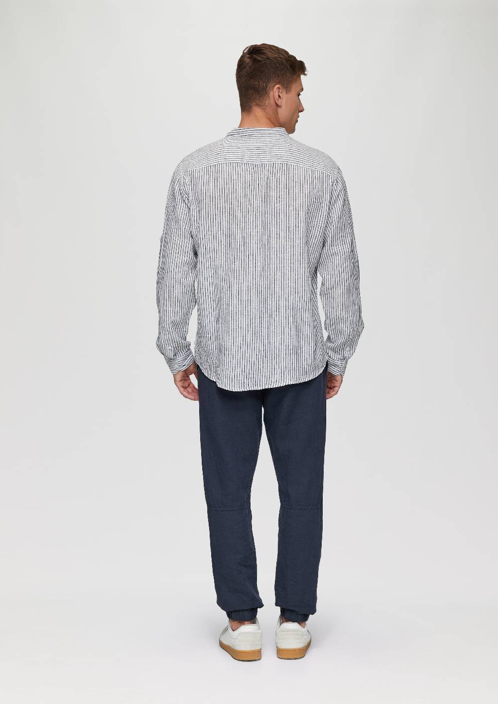 S.Oliver Fein Gestreiftes Hemd Aus Leinenmix