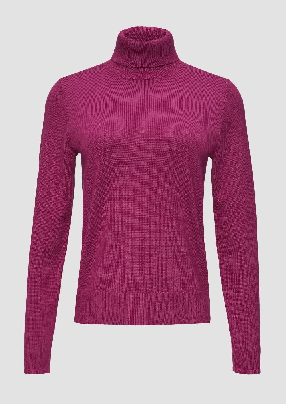 S.Oliver Feiner Rollkragenpullover Aus Viskosemix