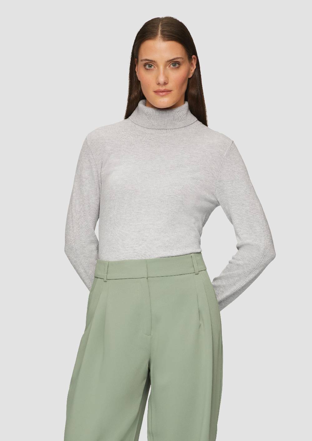 S.Oliver Feiner Rollkragenpullover Aus Viskosemix