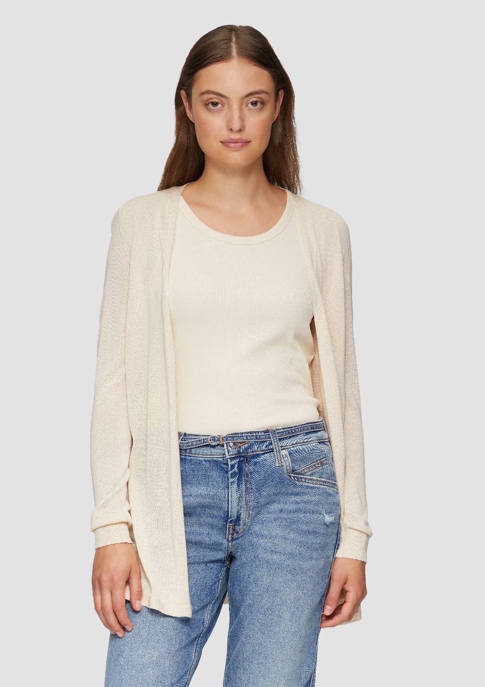 S.Oliver Feinstrick-Cardigan Aus Reiner Viskose