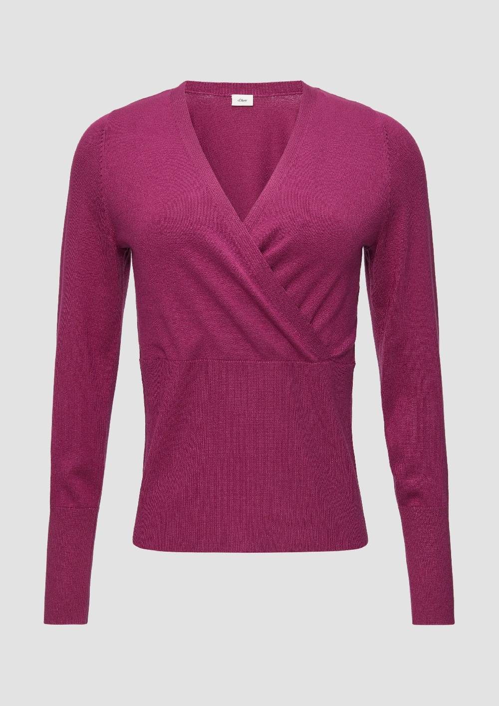 S.Oliver Feinstrickpullover In Wickel-Optik