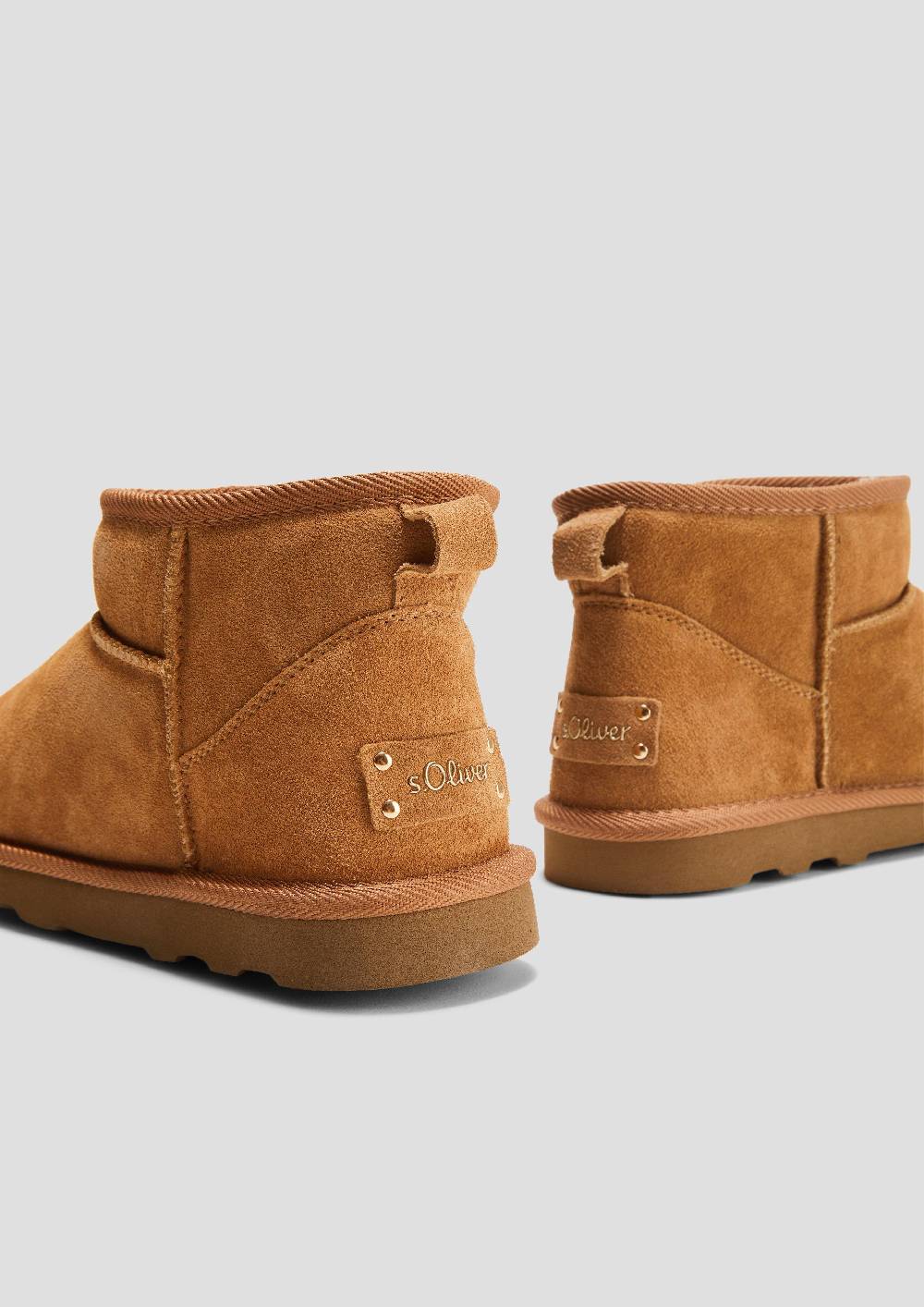 S.Oliver Flache Stiefel Aus Leder