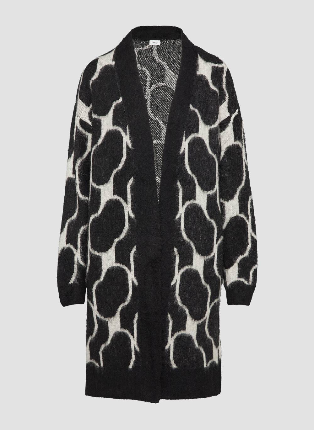 S.Oliver Flauschiger Cardigan Mit Jaquardmuster