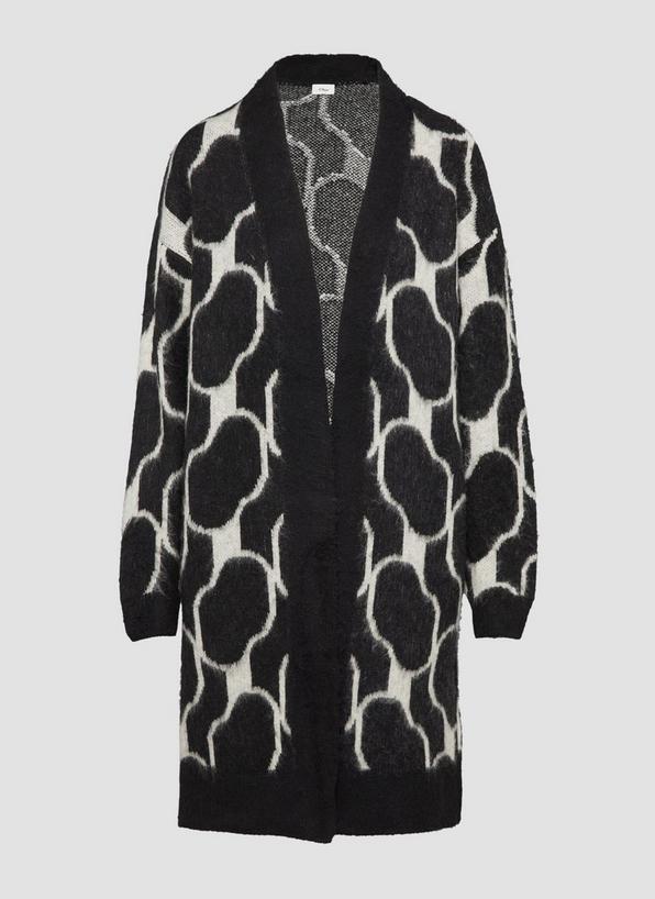 s.Oliver Flauschiger Cardigan mit Jaquardmuster