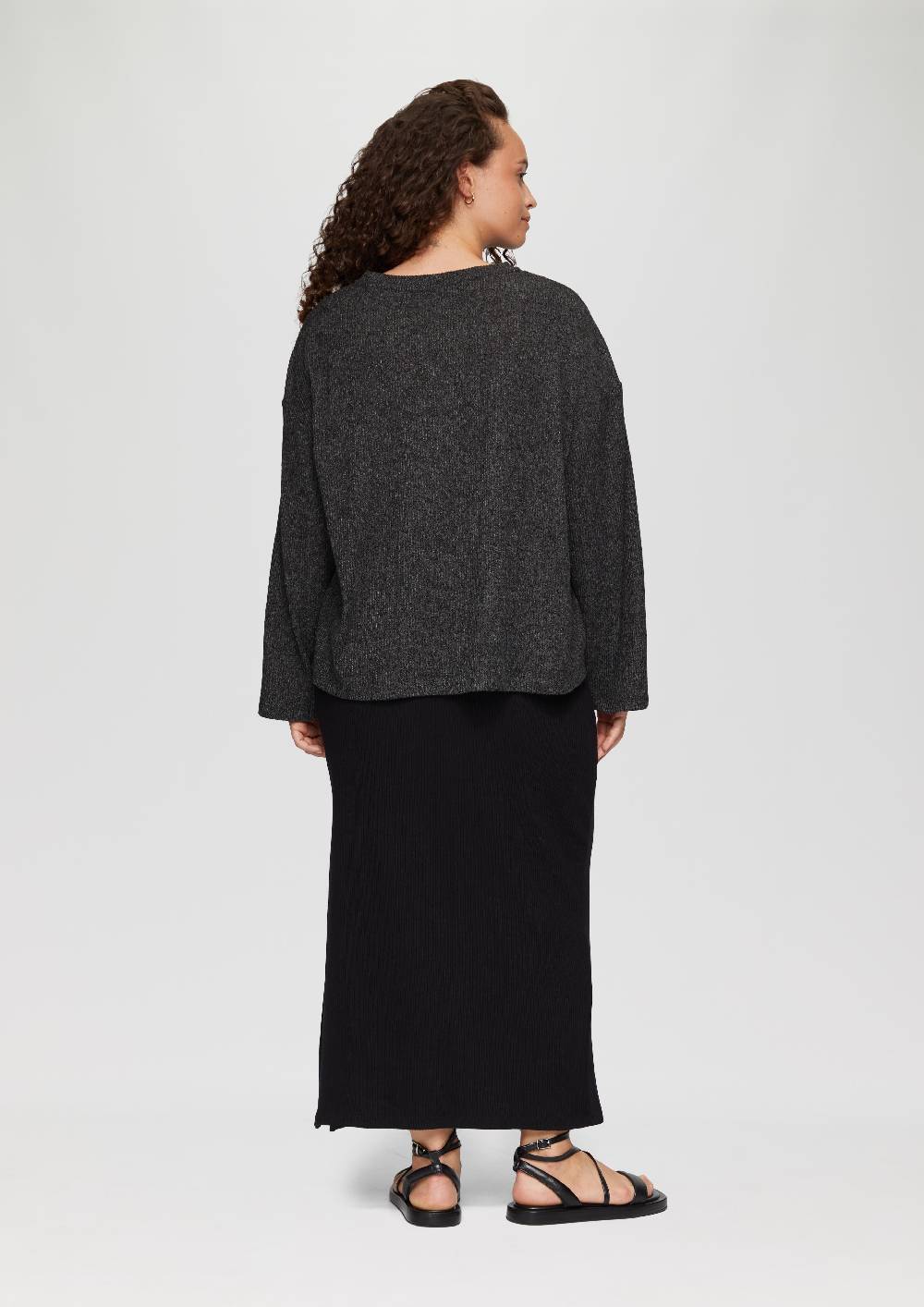 S.Oliver Flauschiges Rippshirt In Melierter Optik