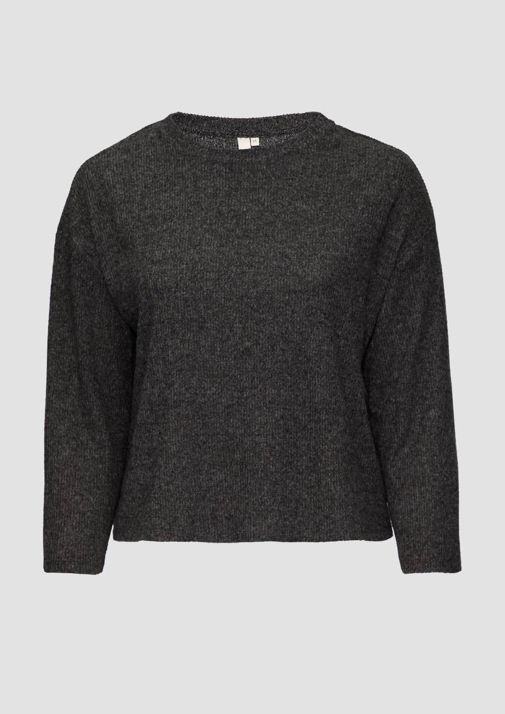 S.Oliver Flauschiges Rippshirt In Melierter Optik