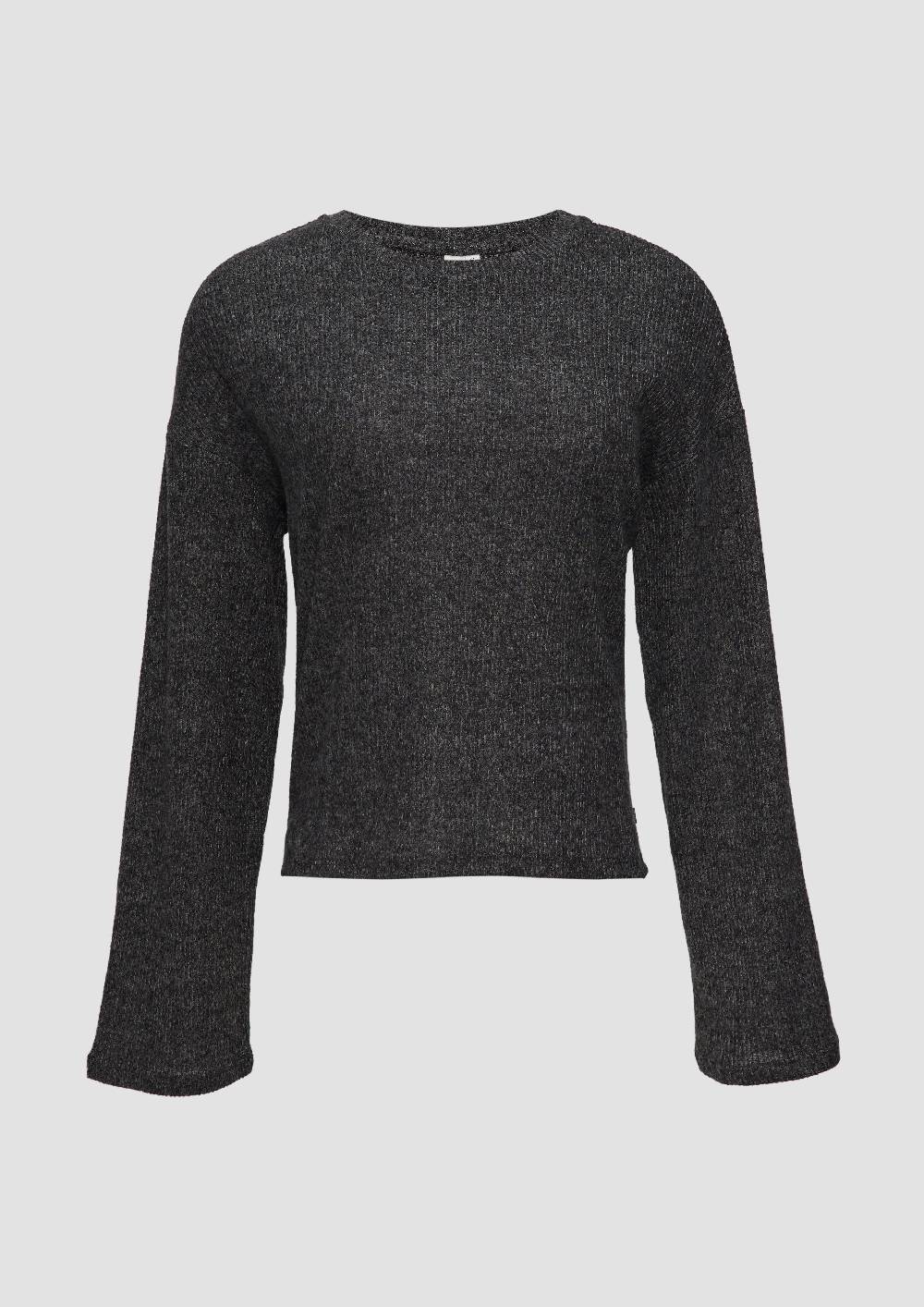 S.Oliver Flauschiges Rippshirt In Melierter Optik