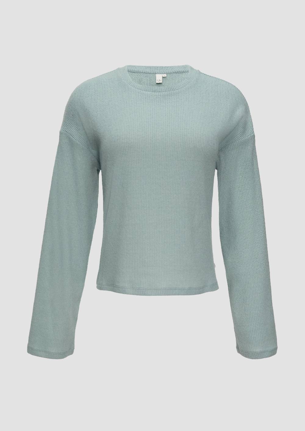 S.Oliver Flauschiges Rippshirt In Melierter Optik