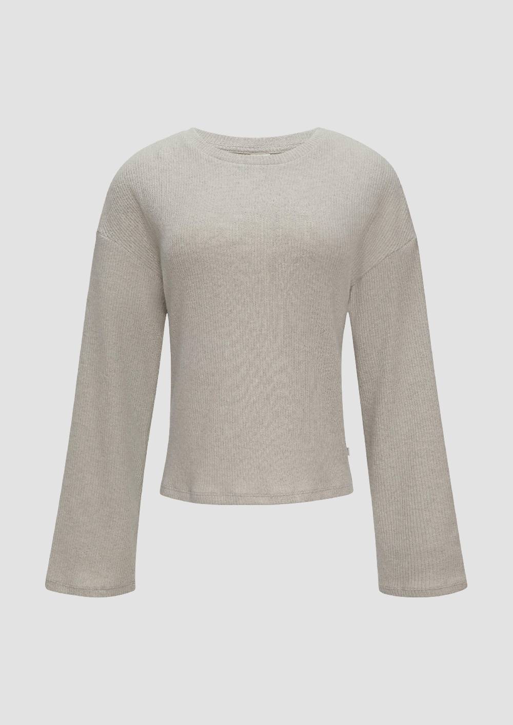 S.Oliver Flauschiges Rippshirt In Melierter Optik