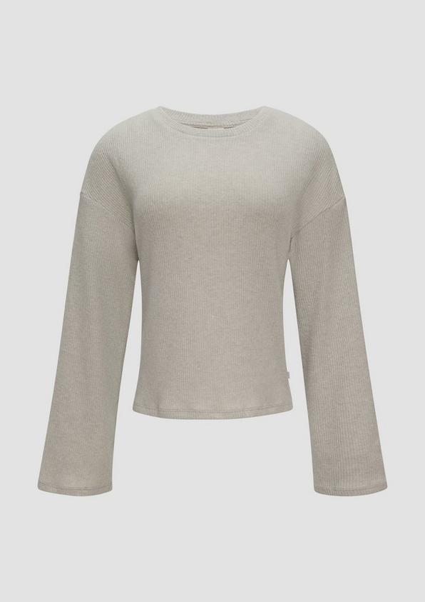 s.Oliver Flauschiges Rippshirt in melierter Optik