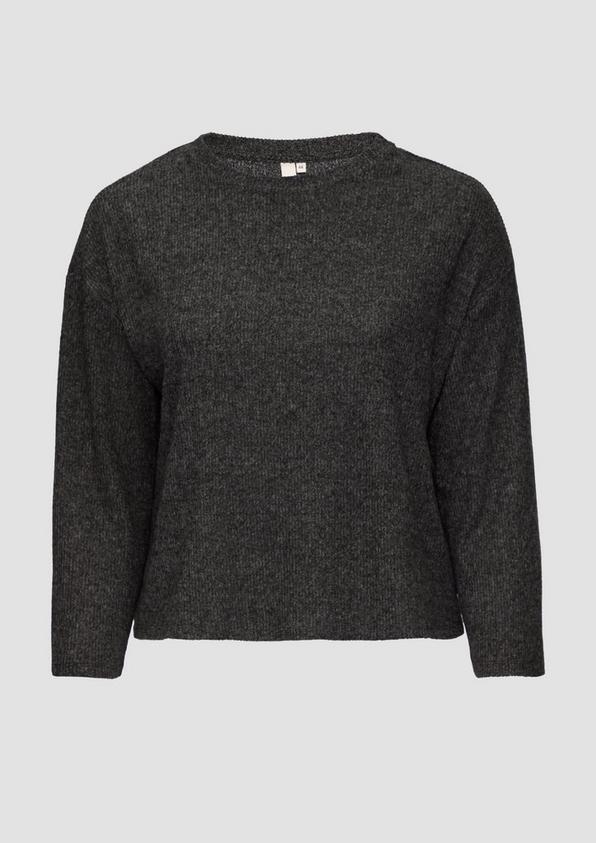 s.Oliver Flauschiges Rippshirt in melierter Optik