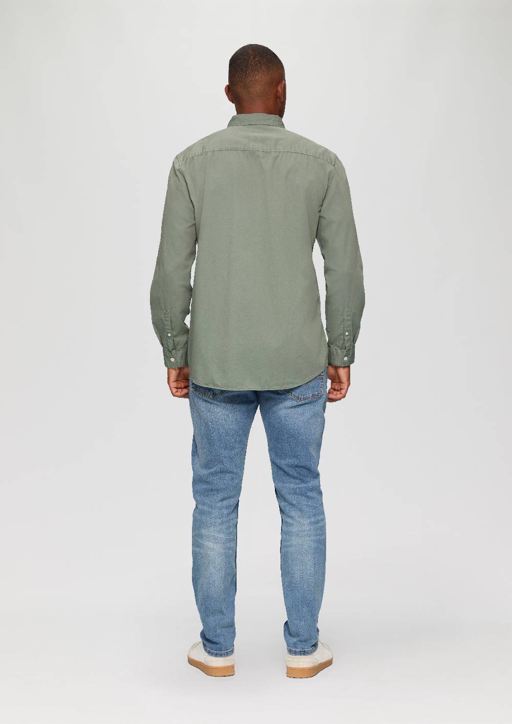 S.Oliver Garment Washed Hemd Mit Logo-Stickerei