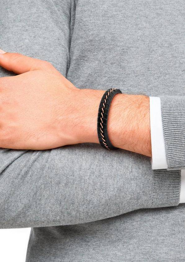 s.Oliver Geflochtenes Lederarmband