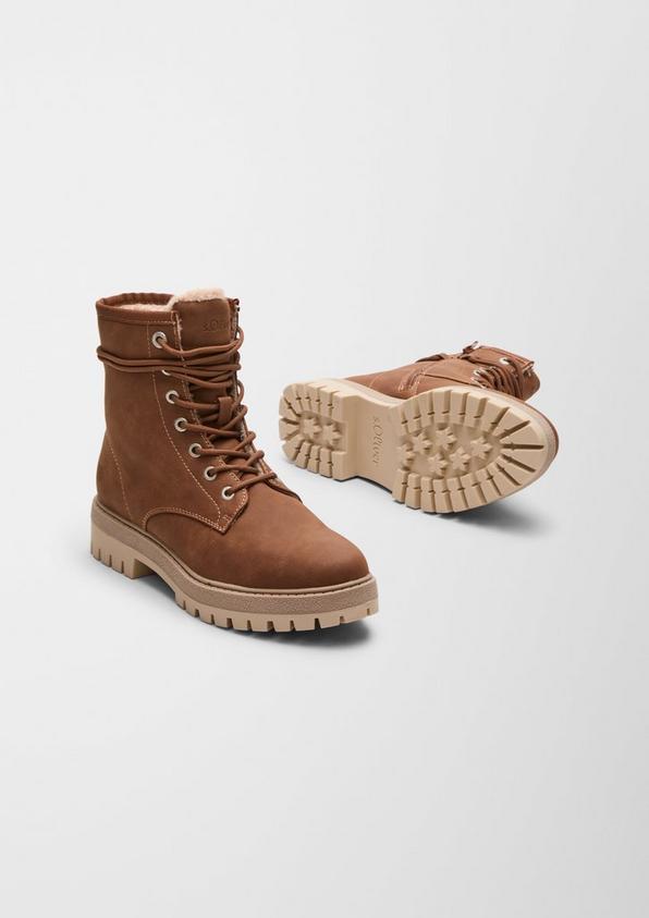 s.Oliver Gefütterte Boots aus Lederimitat