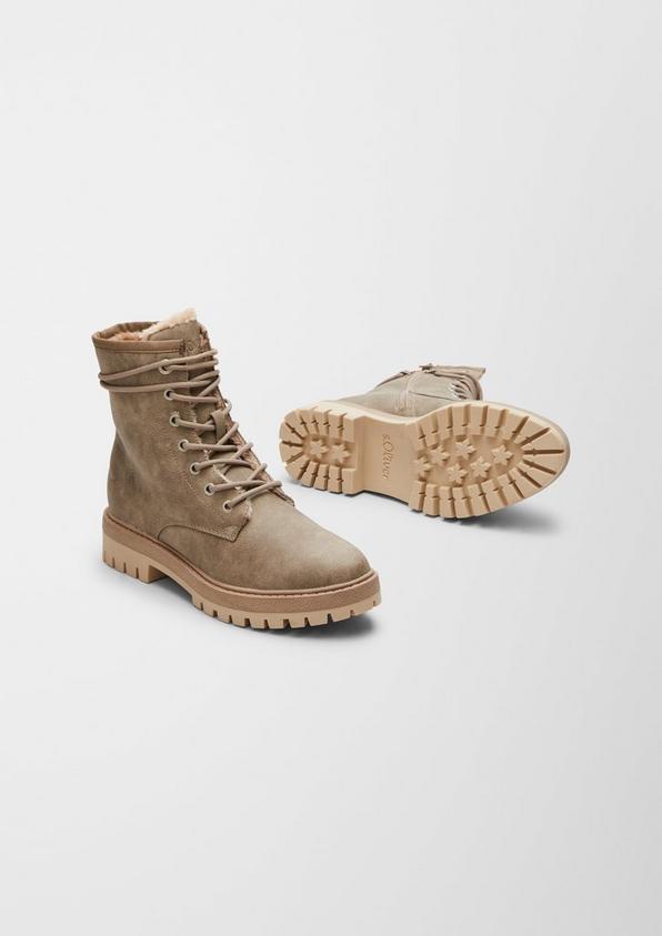 s.Oliver Gefütterte Boots aus Lederimitat