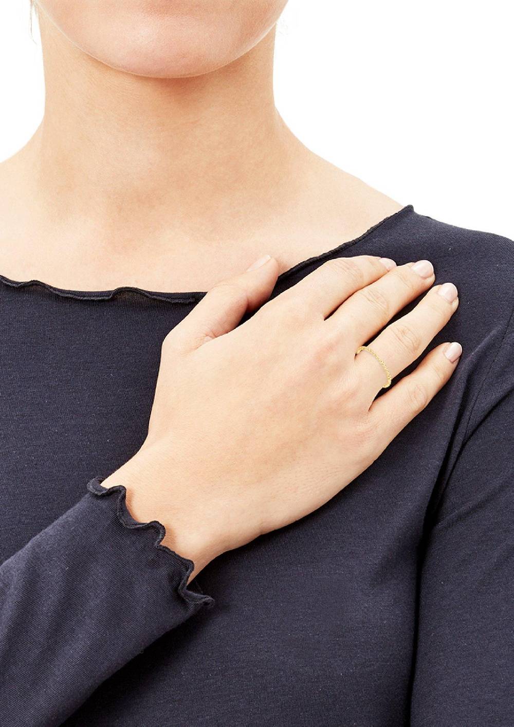 S.Oliver Gelbvergoldeter Kugel-Ring