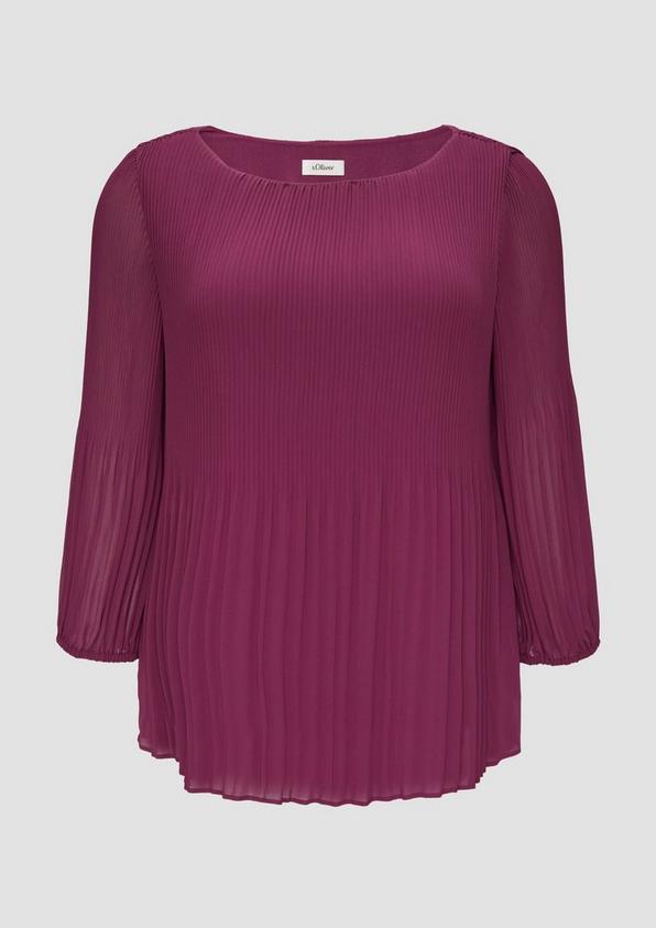 s.Oliver Gemusterte Chiffonbluse mit Plissee