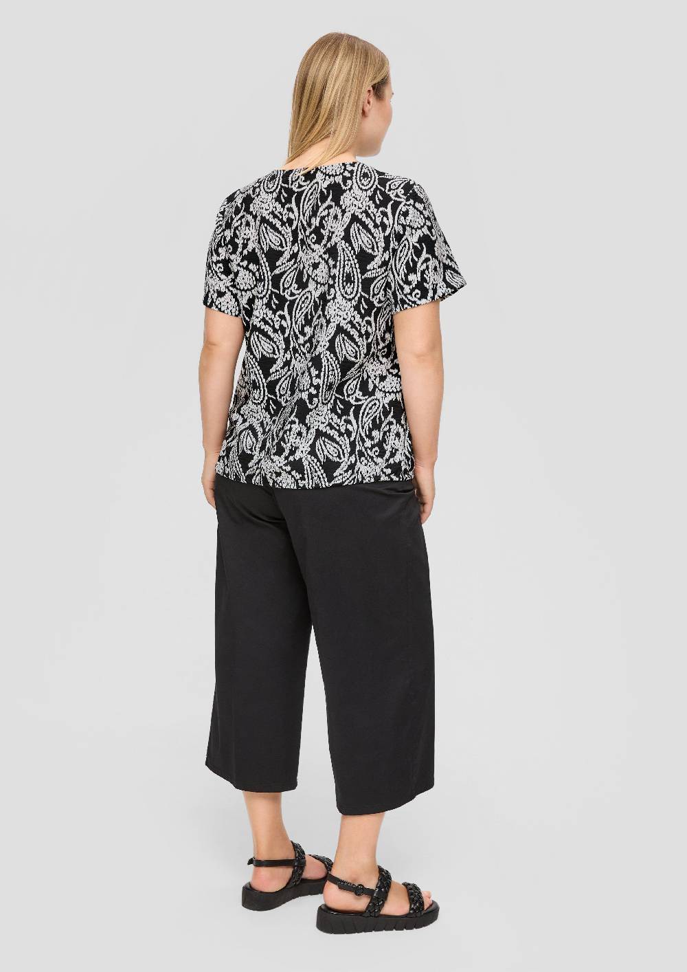 S.Oliver Gemusterte Viskosebluse In O-Shape