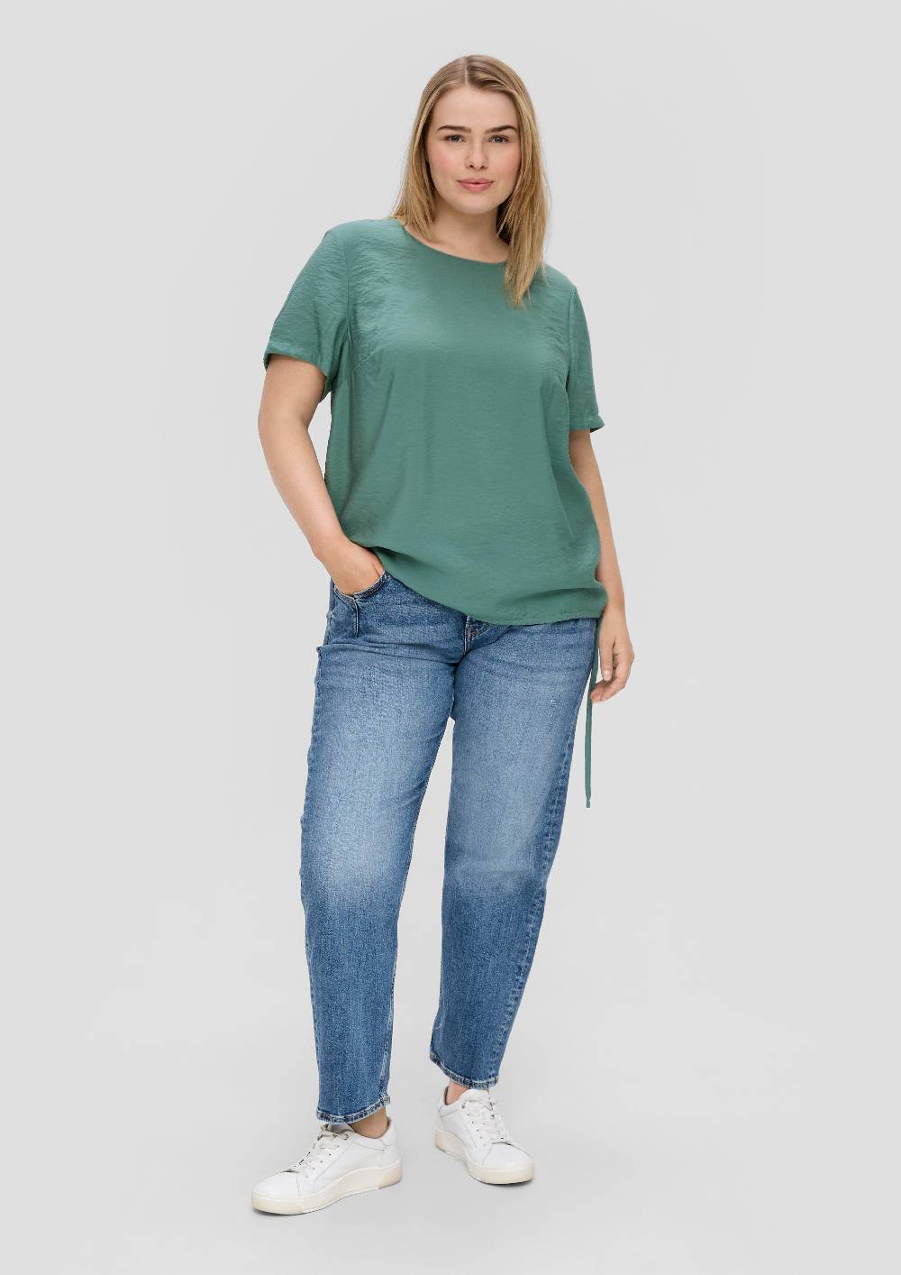 S.Oliver Gemusterte Viskosebluse In O-Shape