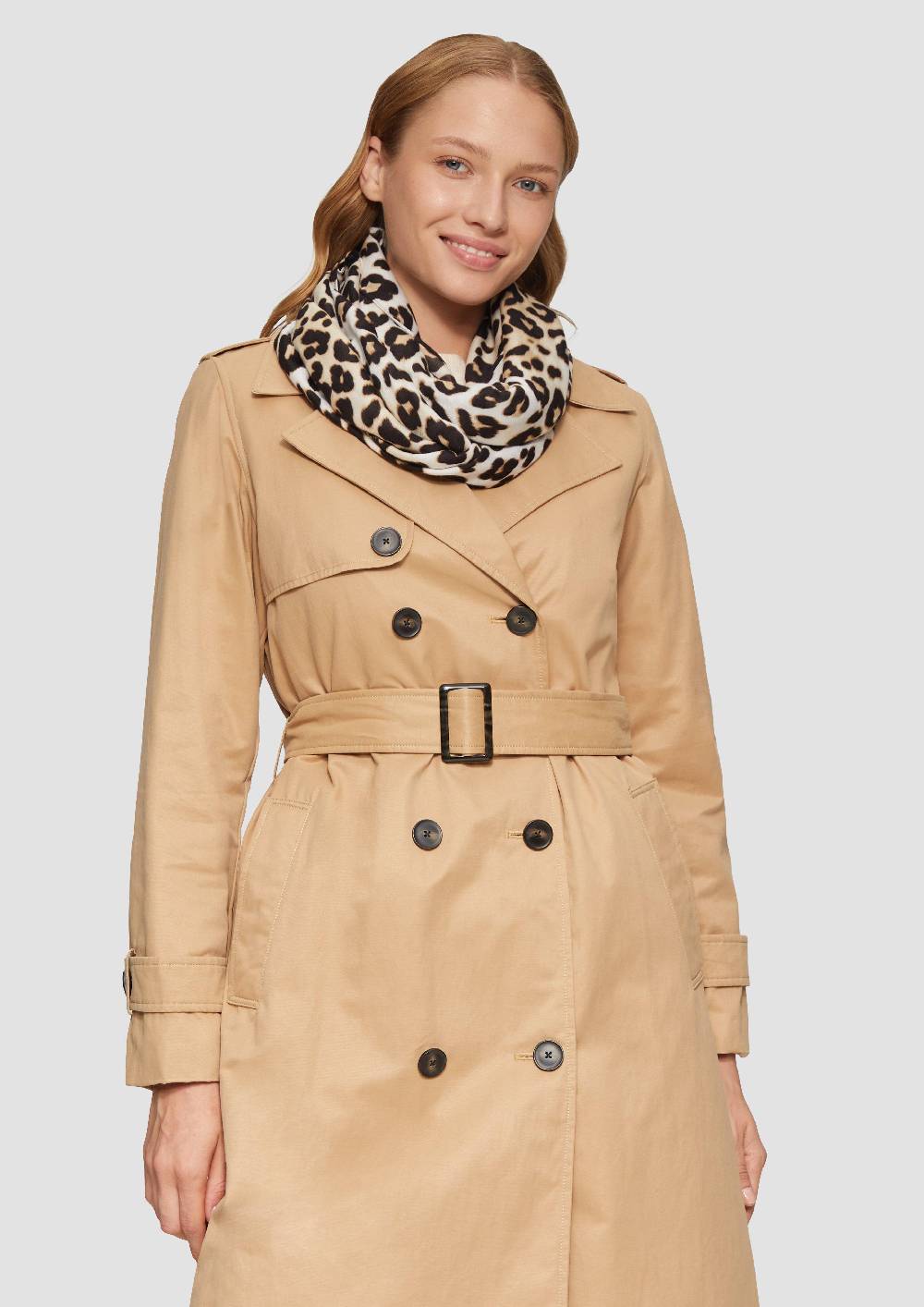 s.Oliver Gemusterter Loop-Schal Aus Viskose